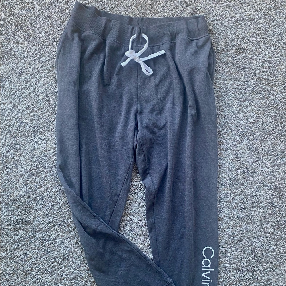 Calvin Klein Gray White String Sweat Pants Size L🩶🤍🎁